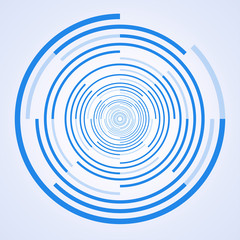 circular round scope form of dissected blue circles