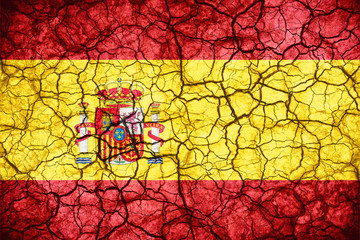 Spain Flag on cracked texture background