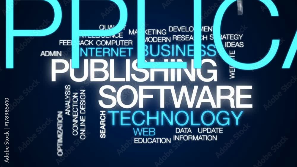Poster publishing software animated word cloud, text design animation.
