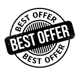 Best Offer rubber stamp. Grunge design with dust scratches. Effects can be easily removed for a clean, crisp look. Color is easily changed.