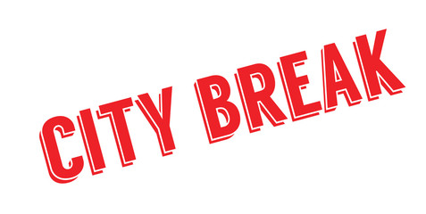 City Break rubber stamp. Grunge design with dust scratches. Effects can be easily removed for a clean, crisp look. Color is easily changed.