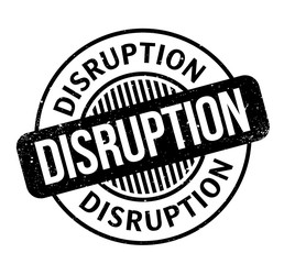 Disruption rubber stamp. Grunge design with dust scratches. Effects can be easily removed for a clean, crisp look. Color is easily changed.