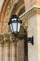 street lamp on the cathedral building