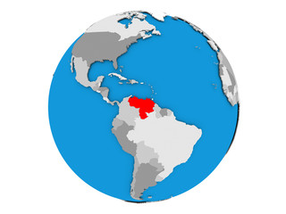 Venezuela on globe isolated