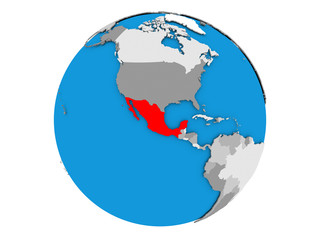 Naklejka premium Mexico on globe isolated