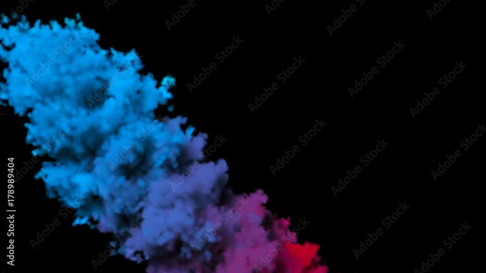 Poster cg animation of colorful smoke. 3d rendering background