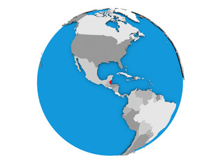 Fototapeta na wymiar Belize on globe isolated