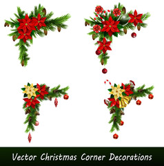 Set of Cristmas corner decorations