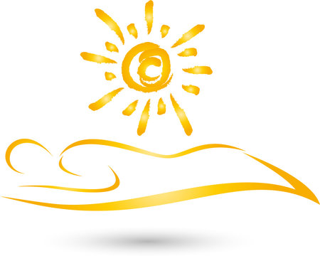 Person und Sonne, Sonnenstudio, Solarium, Logo
