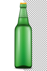 beer in bottle transparent stock vector illustration