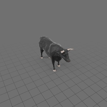 Stylized black bull standing