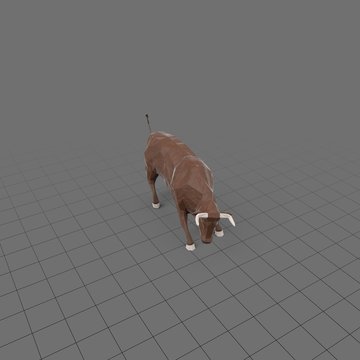 Stylized brown bull charging