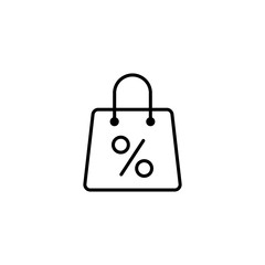 line percent bag icon on white background