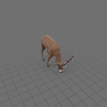Stylized stag eating
