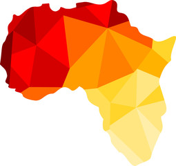 Carte d'Afrique colorée aux formes géométrique et abstraite