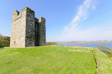 Fototapeta na wymiar Audley Castle, overlooking Strangford Lough as featured in Game of Thrones