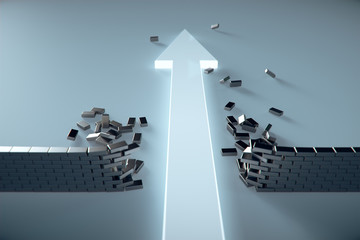 arrow breaking the wall