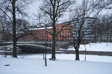 Turku City of Finland during winter