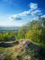 Ruine Hornstein Blick nach Westen auf den Schneeberg