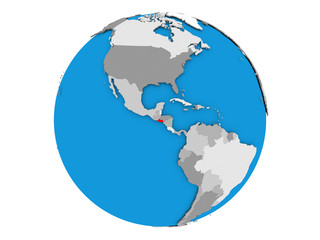 El Salvador on globe isolated