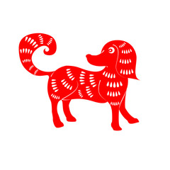 2018 Chinese New Year Paper Cutting Year of Dog Vector Design for your greetings card, flyers, invitation, posters, brochure, banners, calendar