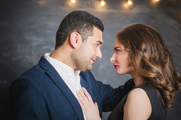 portrait of a pair of brunettes male and female