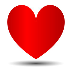 red heart with shadow