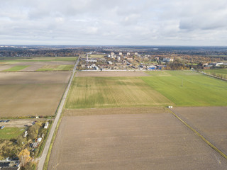 Field near Lugovaya, Moscow region. Aerial view