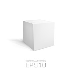 white realistic cube. vector elements for your design
