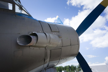 Propeller of old air plain, close up