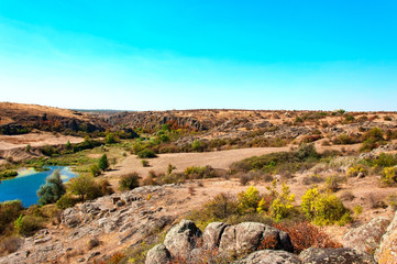  Aktov canyon in the autumn day in Mykolayiv region