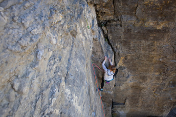 Girl rock climber..