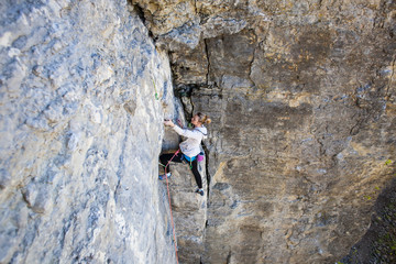 Girl rock climber..