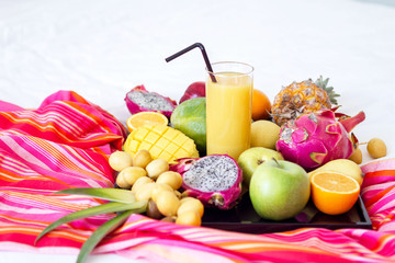 Assortment of exotic fruits 