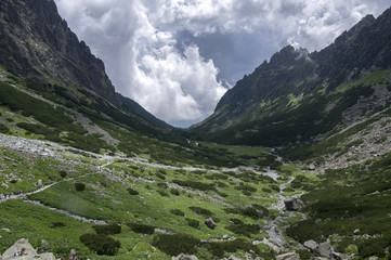 Mala studena dolina hiking trail in High Tatras, summer touristic season, wild nature, touristic trail © Iva