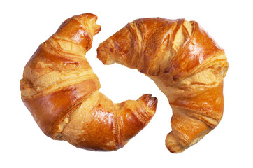 Two fresh croissants