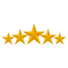 Fototapeta premium 5 Rating stars isolated on white background