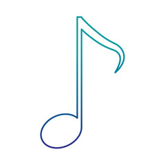 musical note icon over white background vector illustration