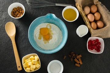 Gingerbread cookies ingredients on a table