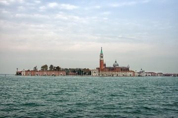 Fototapeta na wymiar Venice. The island of San Giorgio Maggiore, seen from across the lagoon.