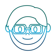 cartoon man with glasses icon over white background vector illustration