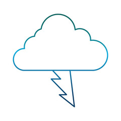 cloud and thunder icon over white background vector illustration