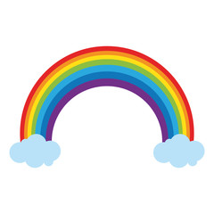 rainbow with clouds icon image vector illustration design 