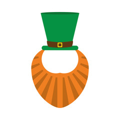 leprechaun hat and beard saint patricks day related  icon image vector illustration design 