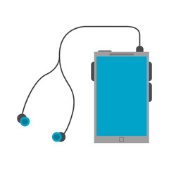 Fototapeta na wymiar portable music player with earphones icon image vector illustration design 