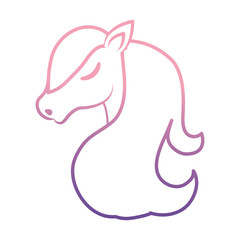 magical unicorn icon over white background vector illustration