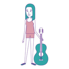 woman playing guitar character