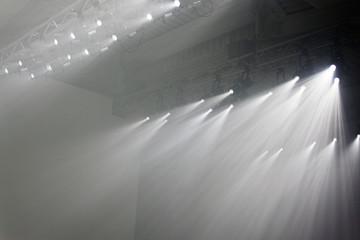 White light beam from projectors