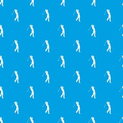 Golf player pattern seamless blue