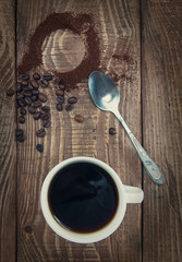cup of fragrant morning coffee in a white mug